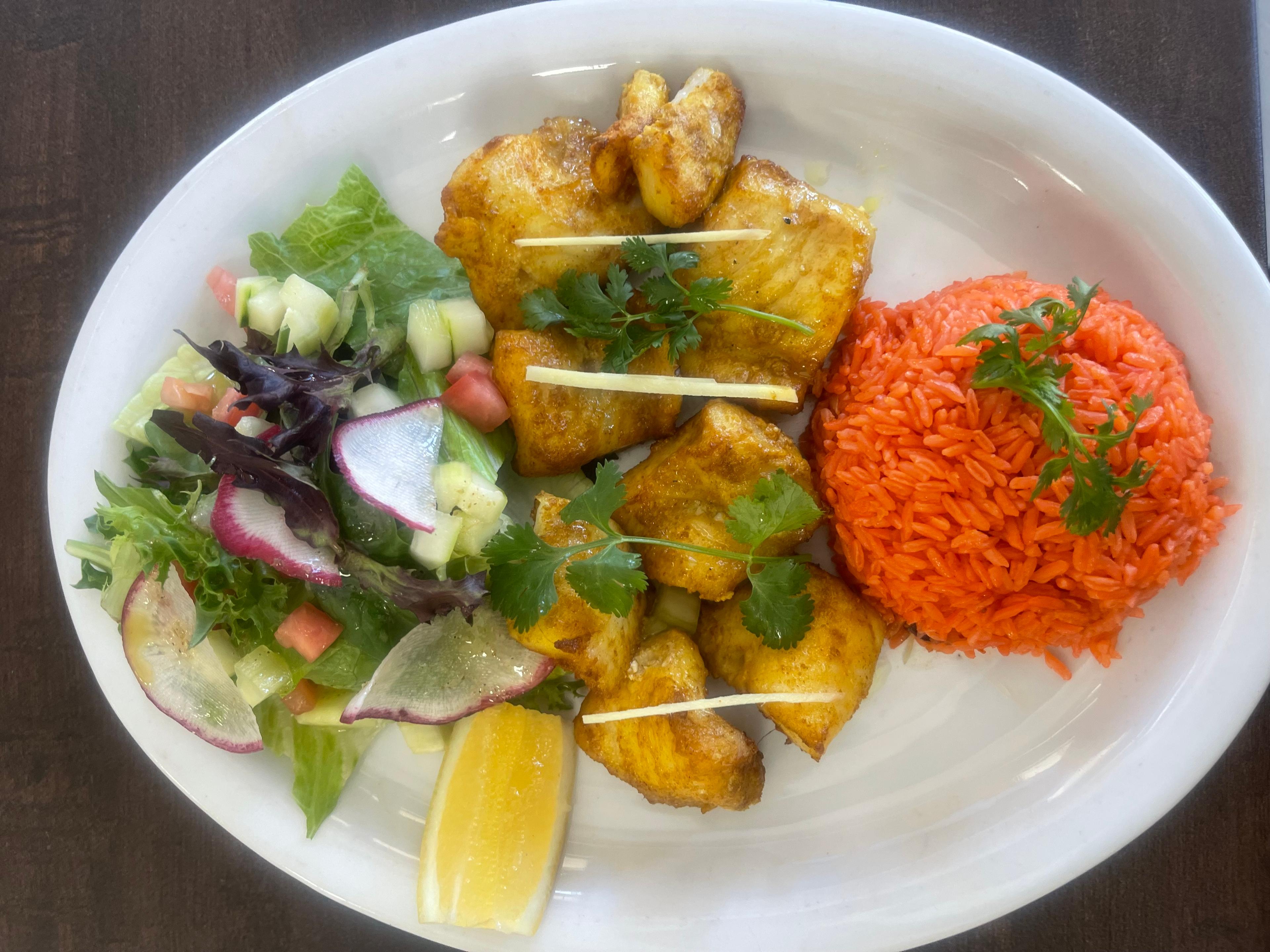 Fish sekuwa grilled with Himalayan spices